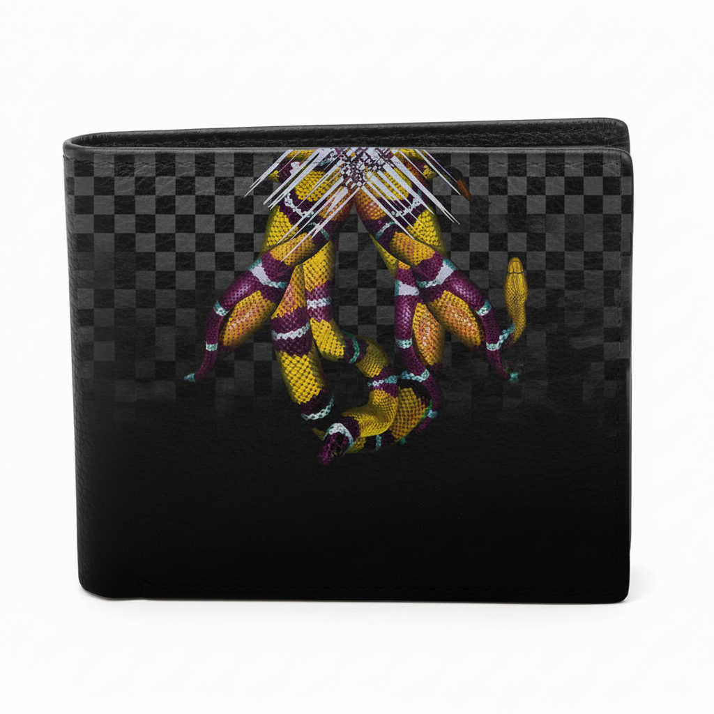 PORTAFOGLIO UOMO MADINBO CON STAMPA - SERPENTI GIALLI