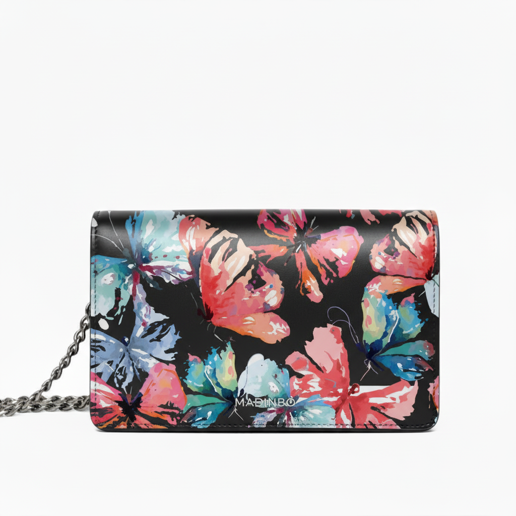 PRINCESS BAG di MADINBO - Vera Pelle - LEATHER - Made ITALY - FARFALLE COLORATE