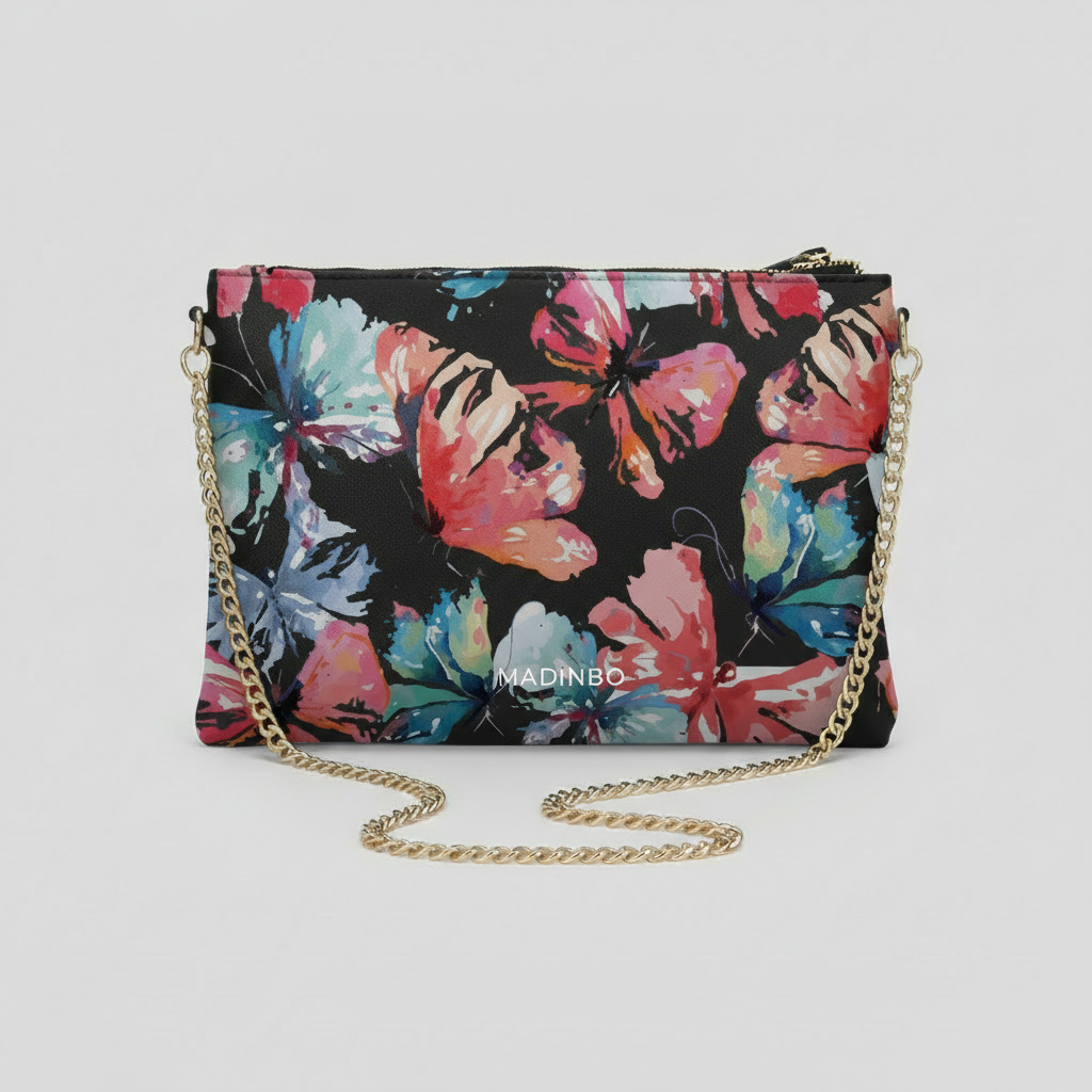 ELISA BAG di MADINBO -  Made ITALY - FARFALLE COLORATE