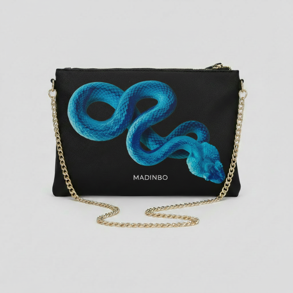 ELISA BAG di MADINBO -  Made ITALY - SERPENTE BLU