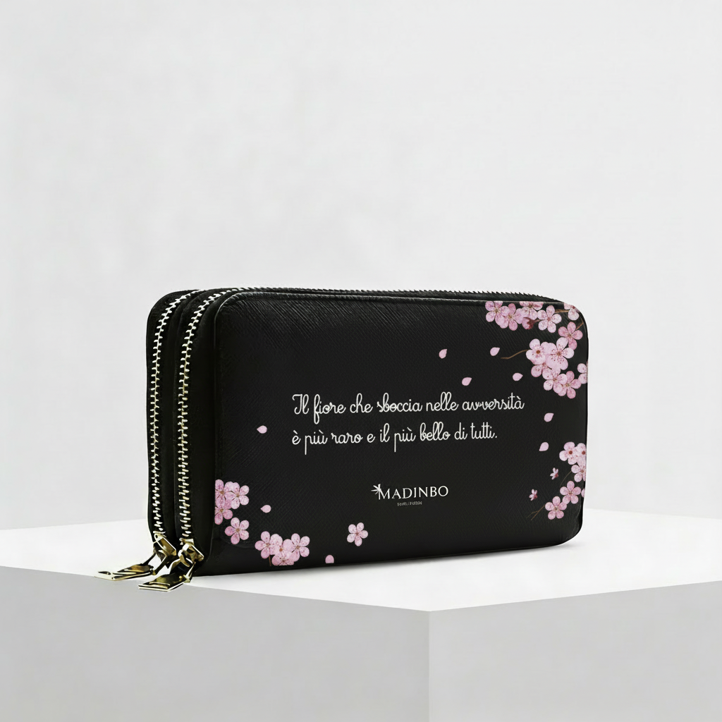 Portafogli ANGY Double di MADINBO - Wallet - FIORI DI ARANCIO