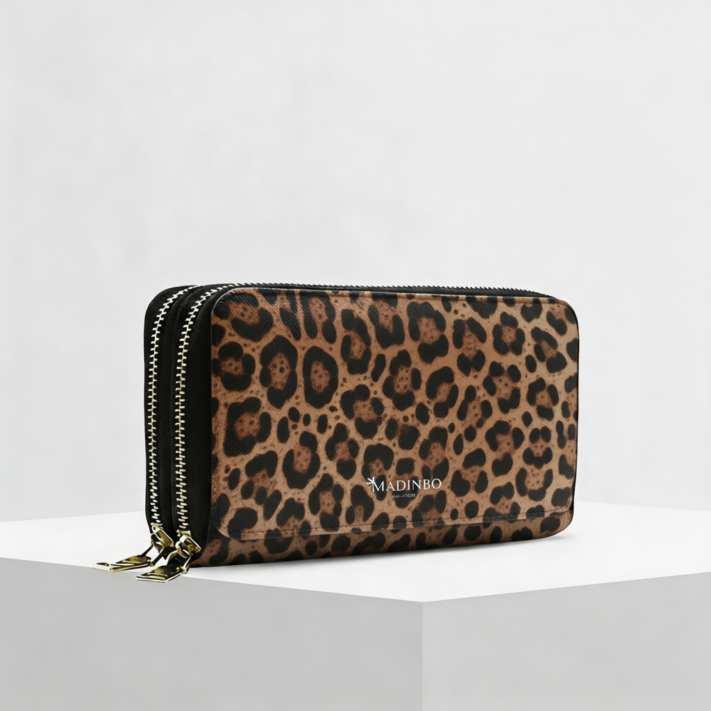 Portafogli ANGY Double di MADINBO - Wallet - LEOPARDO