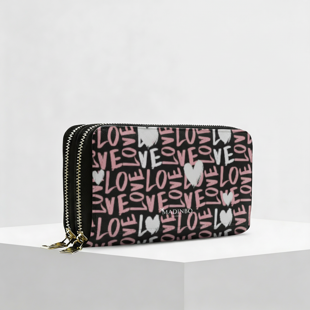 Portafogli ANGY Double di MADINBO - Wallet - LOVE ROSA