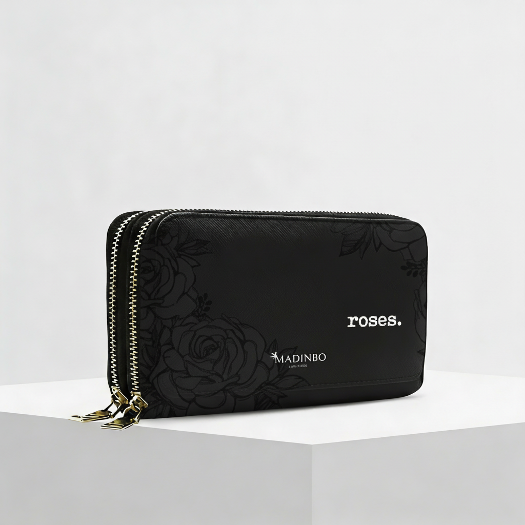 Portafogli ANGY Double di MADINBO - Wallet - ROSE NERE