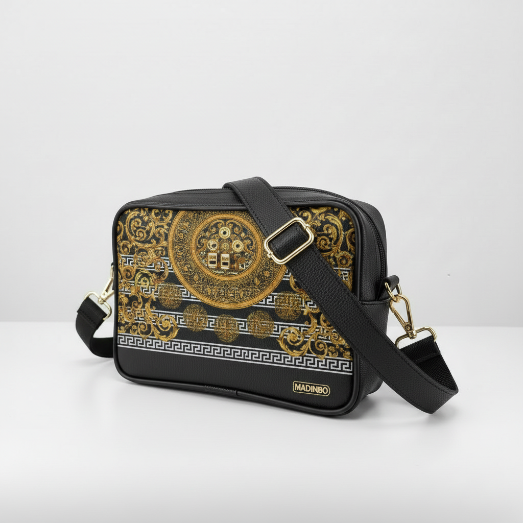 BORSA SOLE - MADE IN ITALY  - CON STAMPA BAROCCO GOLD
